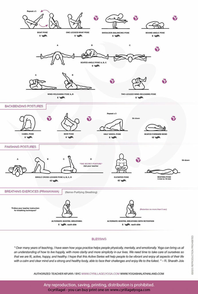 The active series ashtanga practice sheet rear